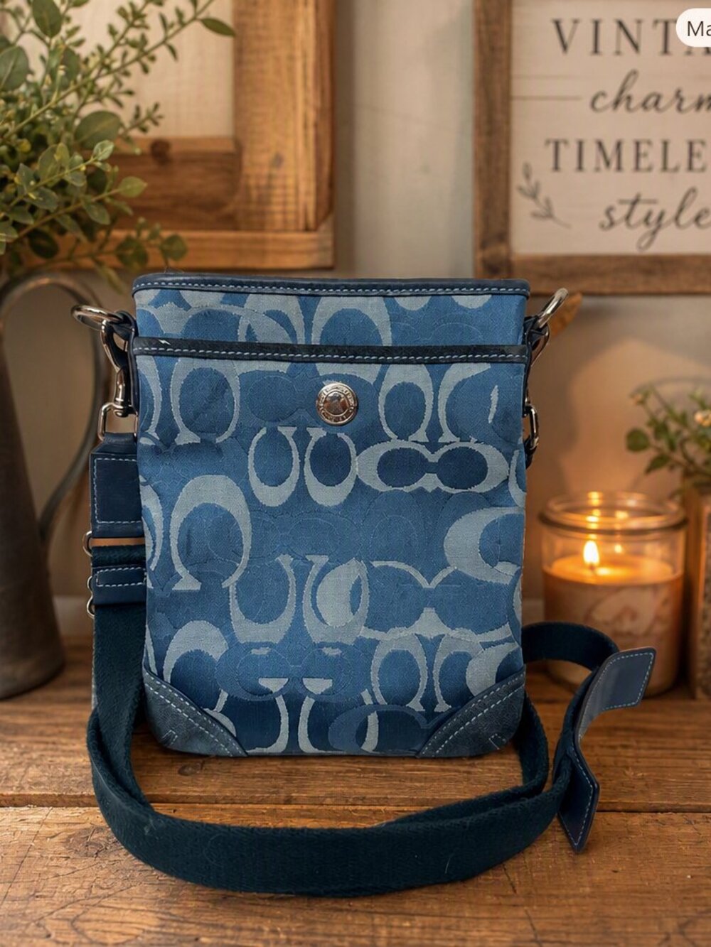 Coach Signature Blue Swingpack Small Crossbody D05K‑8K22